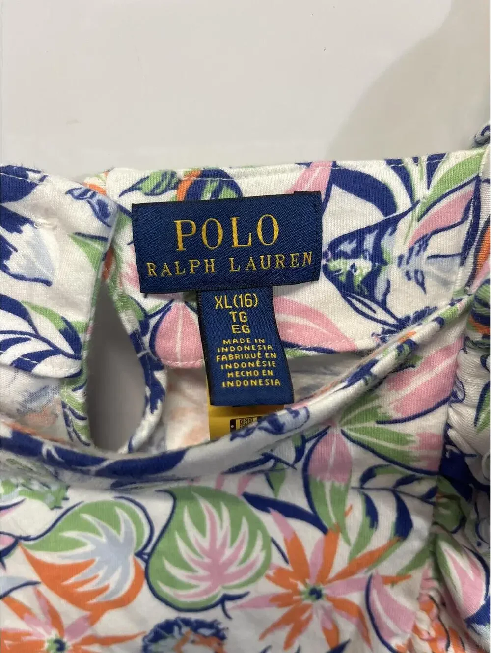 Polo Ralph Lauren Girls Romper Floral Ruffle Cinch Waist Shorts Size XL (16) EUC